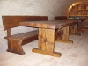 oak tables and benches