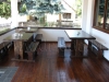 rustic tables and benches