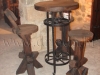 rustic oak bar stools